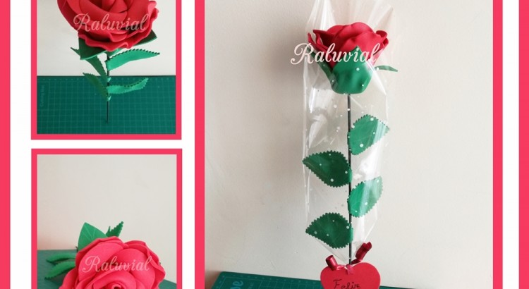 ROSA DE SAN VALENTÍN DE GOMA EVA