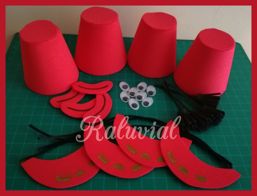 PREPARACION DETALLES NAVIDEÑOS EN GOMA EVA