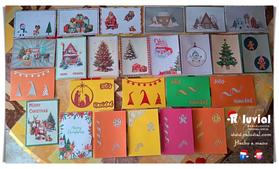 POSTALES O TARJETAS NAVIDAD HECHAS A MANO 2025