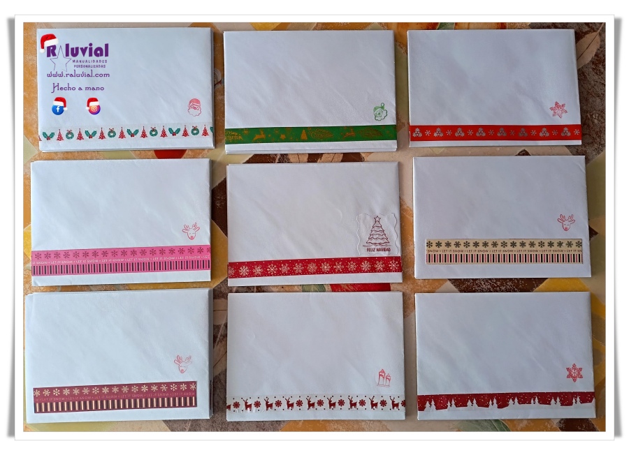 SOBRES NAVIDAD DECORADOS A MANO 2025
