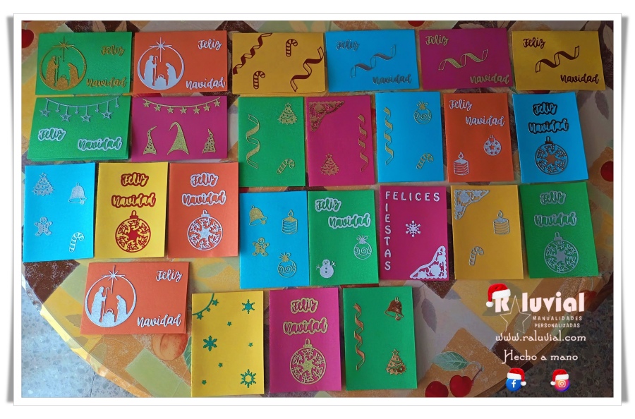 TARJETAS O POSTALES NAVIDAD HECHAS A MANO 2025